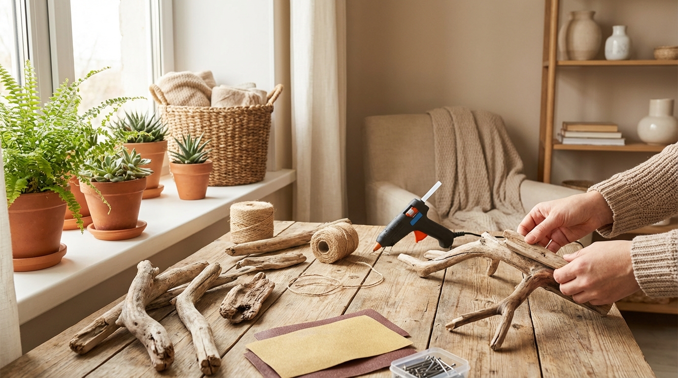 apprenez à créer une décoration en bois flotté diy pour ajouter une ambiance naturelle et unique à votre intérieur avec des matériaux simples.