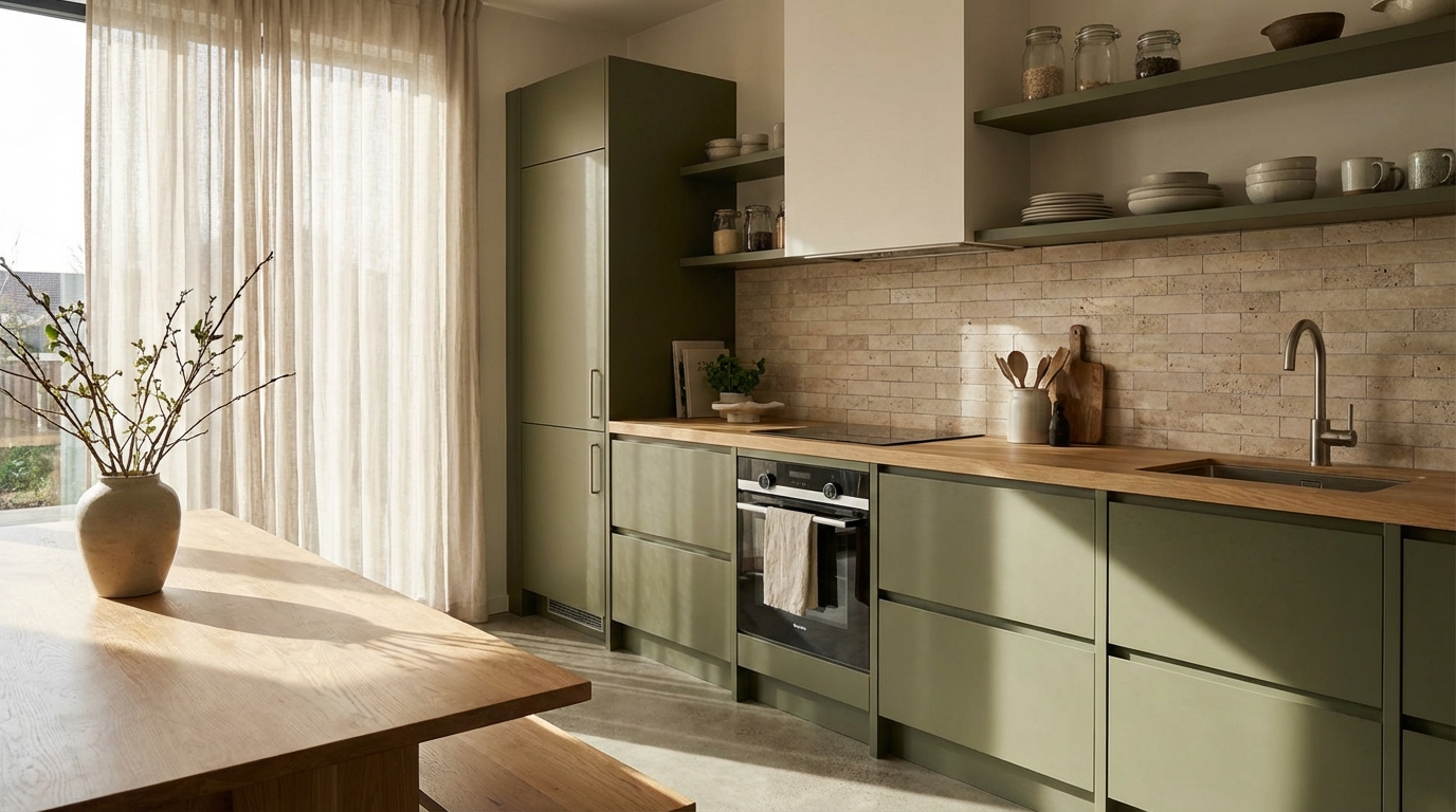 découvrez comment la peinture vert olive transforme votre cuisine en un espace chaleureux et moderne, grâce à des associations de couleurs et de styles qui revitalisent votre décoration.